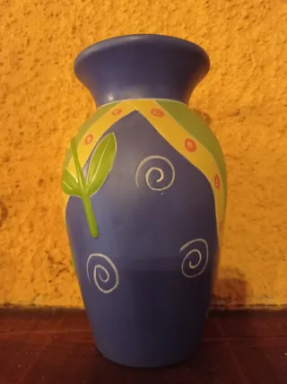 Jarrón decorativo flores cerámica