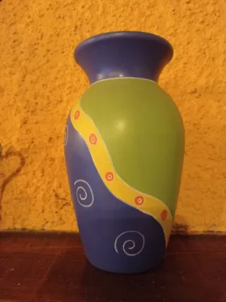 Jarrón decorativo flores cerámica