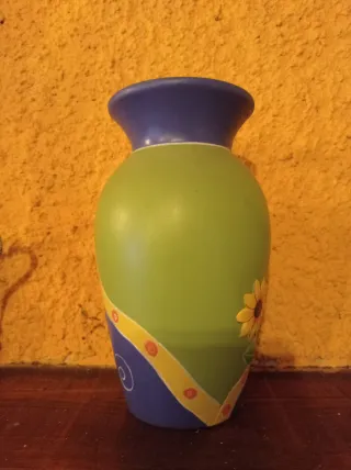 Jarrón decorativo flores cerámica