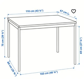 Mesa de comedor 110x67 cm