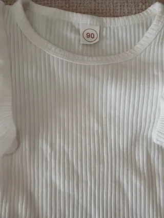 Camiseta blanca de manga larga niña.Talla 2-3 años