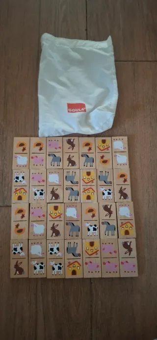 Dominó de madera Goula animales granja