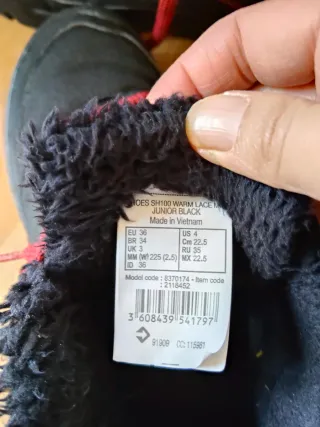 Botas Quechua niño negras impermeables forradas