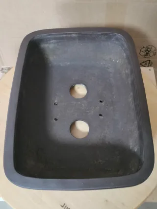 Maceta bonsai rectangular cerámica marrón