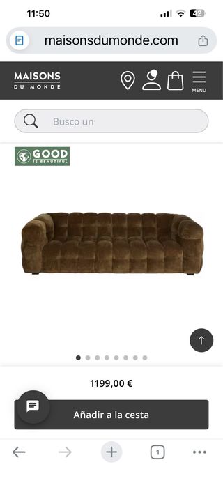 Sofá Chester 3 plazas terciopelo