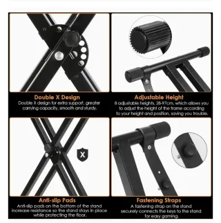 Soporte Teclado y Banqueta Regulables