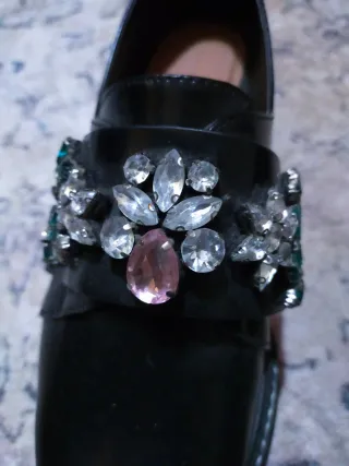 Mocasines Zara Joya Negros Talla 38