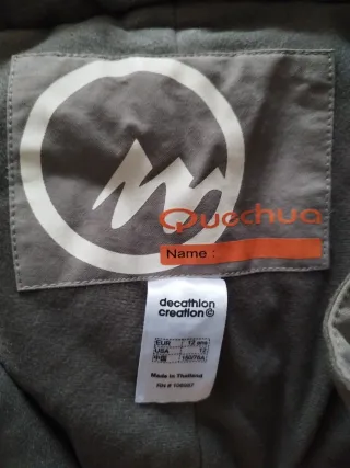 Conjunto nieve Quechua verde oliva 12 años