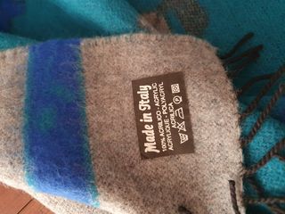 Pasmina gruesa azul y naranja