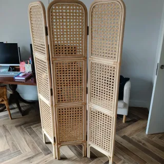 Biombo de ratán natural