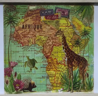 Lámina decorativa Mapa África Vintage
