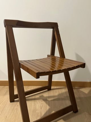 3 Sedie Pieghevoli in Legno Marroni