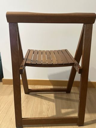 3 Sedie Pieghevoli in Legno Marroni