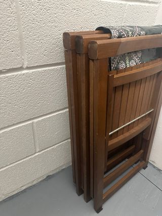 3 Sedie Pieghevoli in Legno Marroni