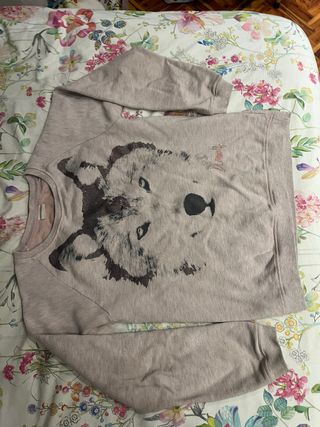 Sudadera con estampado de lobo