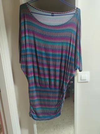 Vestido mini estampado zig-zag