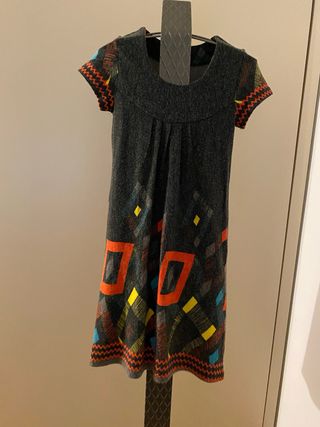 Abito Palme grigio multicolore