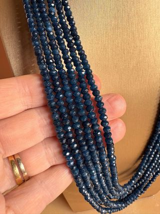 Collana Indiana 5 fili Zaffiro Blu