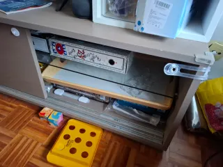 Mueble TV madera y tela