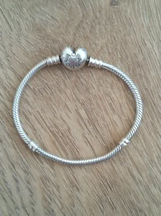 Pulsera Pandora Corazón 16cm Plata