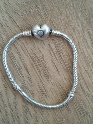 Pulsera Pandora Corazón 16cm Plata
