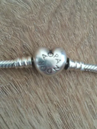 Pulsera Pandora Corazón 16cm Plata