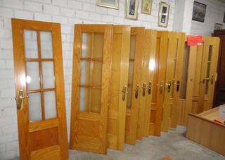 Puertas de madera con cristal