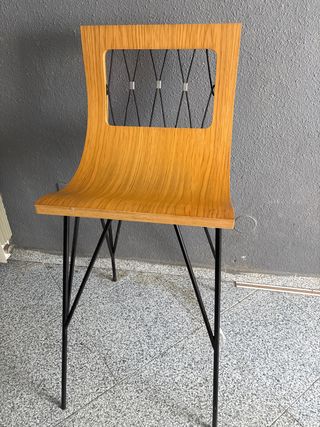 Taburete madera y metal