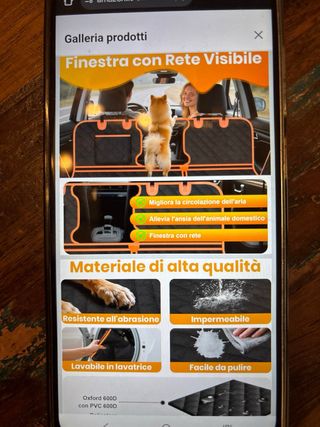 Telo coprisedile auto per cani