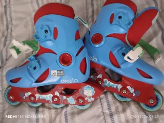 Patines Oxelo Ajustables Azul/Rojo Talla 30-32