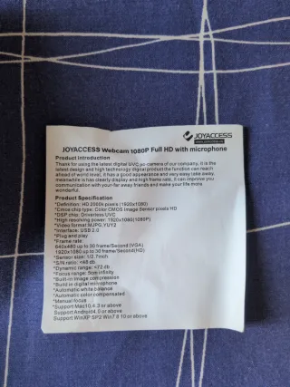 Cámara Web JOYACCESS Full HD 1080p con Micrófono