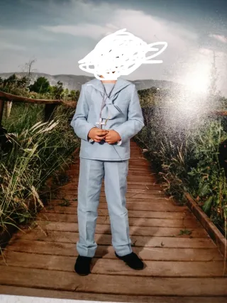 Traje comunión azul talla 10