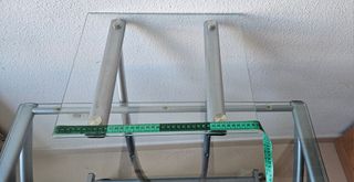 Mesa de cristal con ruedas, de estudiar y decorar