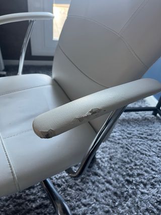 Silla de oficina piel sintética blanca