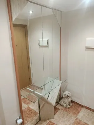 Mueble de entrada cristal y mármol