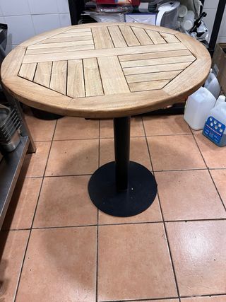 Mesa redonda madera y metal profesional