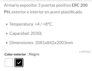 Armario Expositivo Infrico ERC 200 PH
