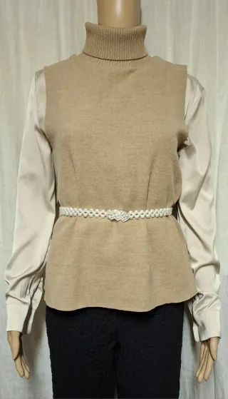 Maglione Zara senza maniche beige