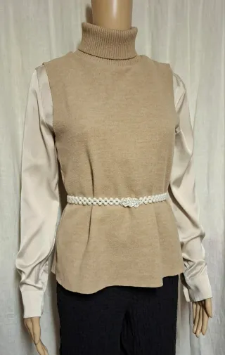 Maglione Zara senza maniche beige