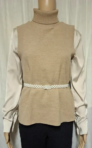 Maglione Zara senza maniche beige
