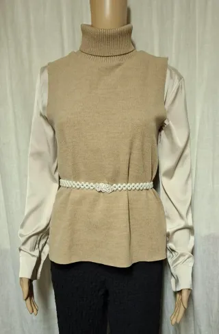 Maglione Zara senza maniche beige
