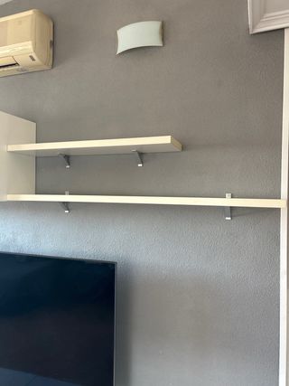 Mueble TV blanco y negro con 2 cajones