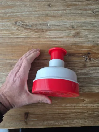 Molde Hamburguesa Plástico Rojo y Blanco