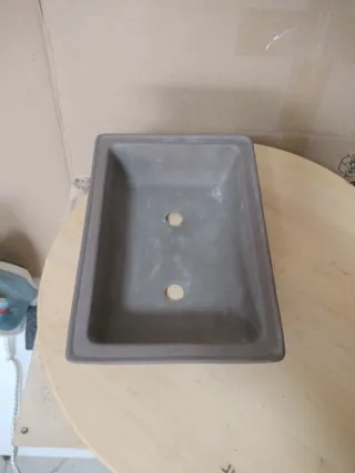 Maceta bonsai rectangular marrón