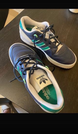 Adidas Zapatillas Piel Azul y Verde