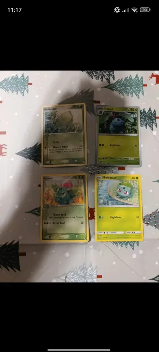 Lotto 4 carte Pokémon Bulbasaur e Ivysaur