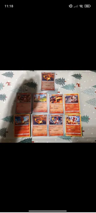 Lotto 9 carte Pokémon Charmander e Charmeleon