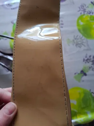 Borsetta vintage lucida anni 90 beige/ bordeaux