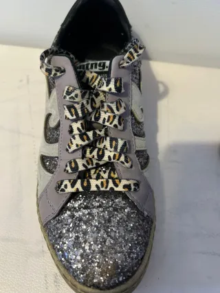 Zapatillas mtn Glitter Morado y Plateado