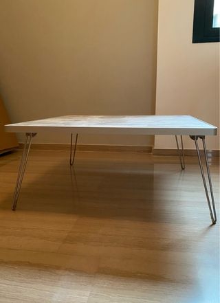 Mesa centro cuadrada patas metálicas